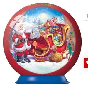 Brand new sealed Ravensburger Santa's Sleigh Christmas Ornament - 3D Puzzle Ball